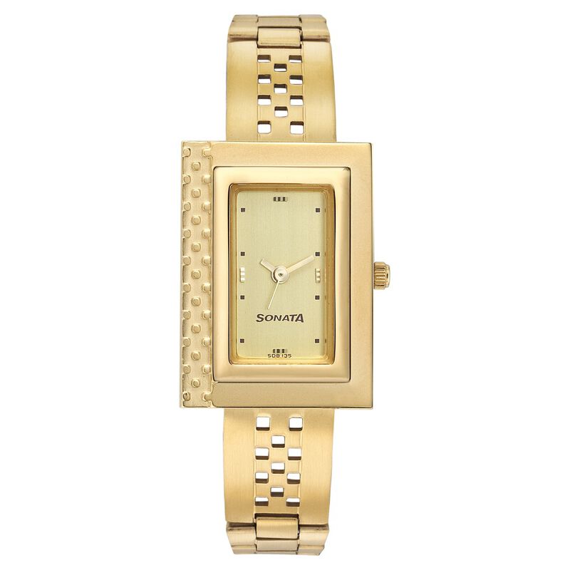 Sonata Quartz Analog Champagne Dial Strap Watch for Women - image number 0