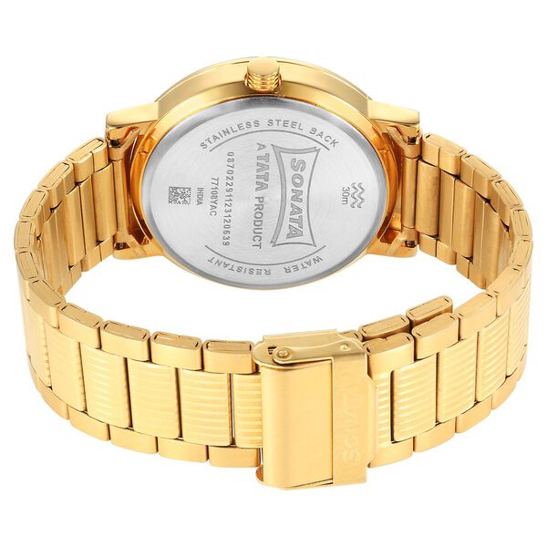 Sonata Utsav Quartz Analog with Day and Date Green Dial Stainless Steel Strap Watch for Men - image number 3