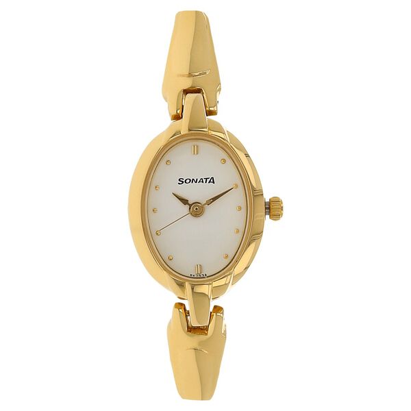 Sonata Quartz Analog White Dial Metal Strap Watch for Women - image number 0