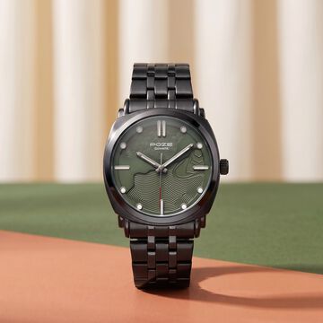 Poze By Sonata Quartz Analog Green Dial Black Metal Strap Watch For Men