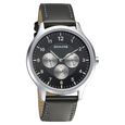 Sonata Quartz Analog Silver Dial Leather Strap Watch for Men