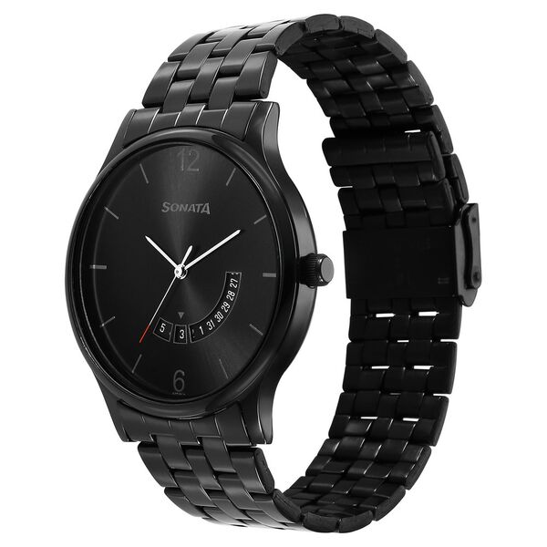 Sonata Quartz Analog with Date Black Dial Watch for Men - image number 1