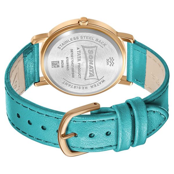 Sonata Play Silver Dial Women Watch With Leather Strap - image number 3