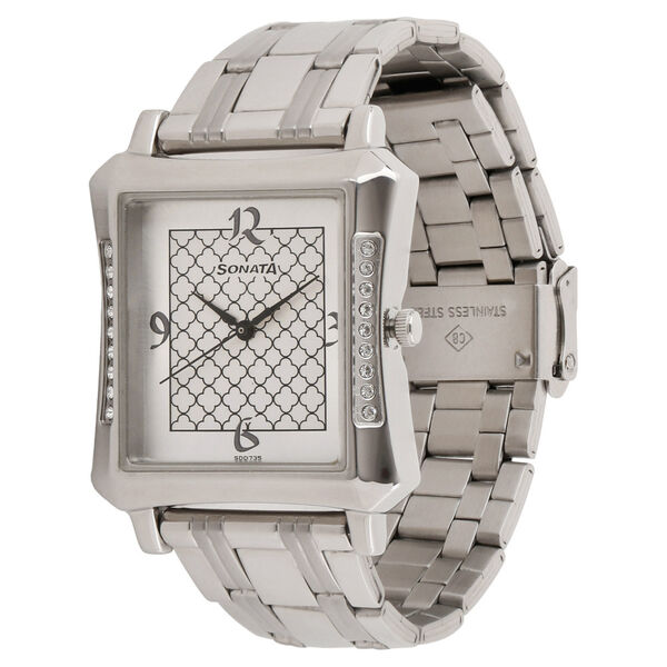 Sonata Quartz Analog Silver Dial Stainless Steel Strap Watch for Men - image number 1