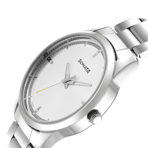 Sonata Force Quartz Analog Silver Dial Stainless Steel Strap Watch for Men - image number 4