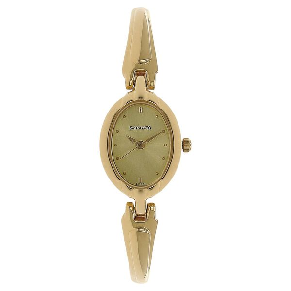 Sonata Quartz Analog Champagne Dial Metal Strap Watch for Women - image number 0