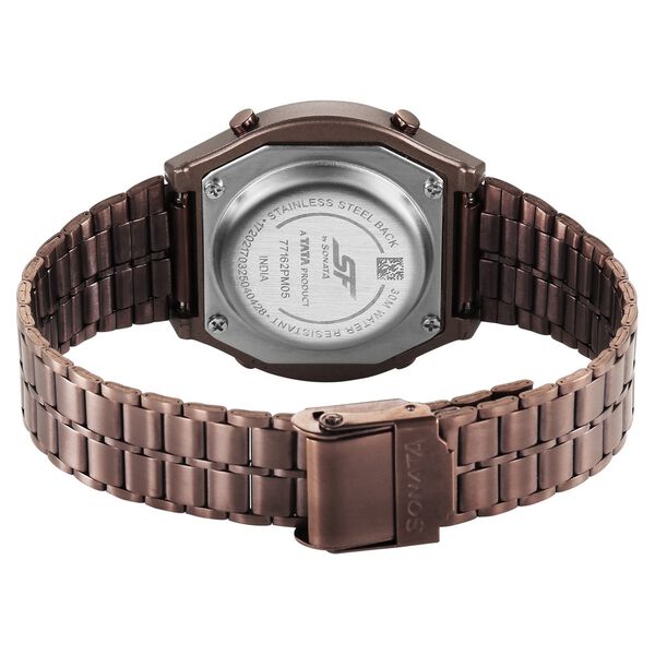 SF CirQle Digital Dial Brown Stainless Steel Strap Watch For Men - image number 4