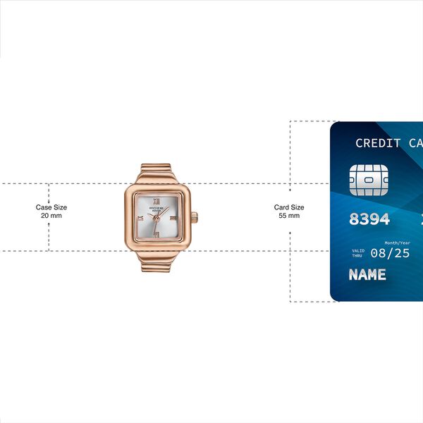 Sonata Poze Quartz Analog Silver Dial Rose Gold Colour Metal Strap Watch For Women - image number 3