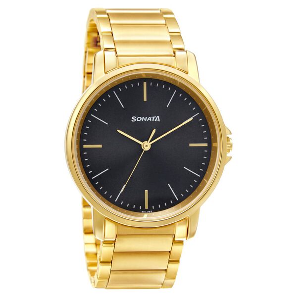 Sonata Quartz Analog Grey Dial Stainless Steel Strap Watch for Men - image number 0