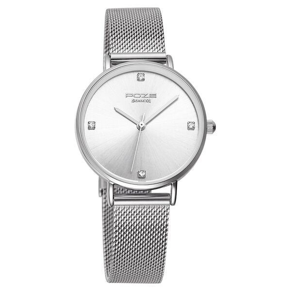 Poze by Sonata Quartz Analog Silver Dial Stainless Steel Strap Watch for Women - image number 1