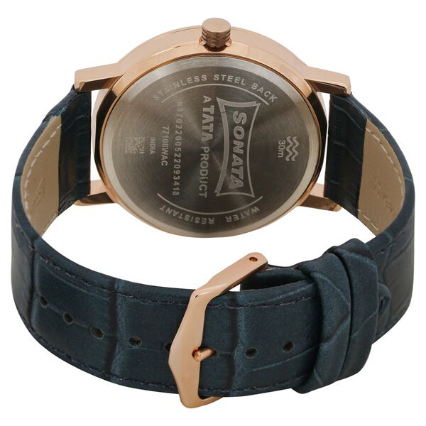 Sonata Quartz Analog with Day and Date Green Dial Leather Strap Watch for Men - image number 4