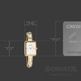 Sonata Aura Quartz Analog White Mother of Pearl Dial Golden Stainless Steel Strap Watch For Women - image number 2