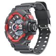 SF Quartz Analog Digital Black Dial PU Strap Watch for Men - image number 1