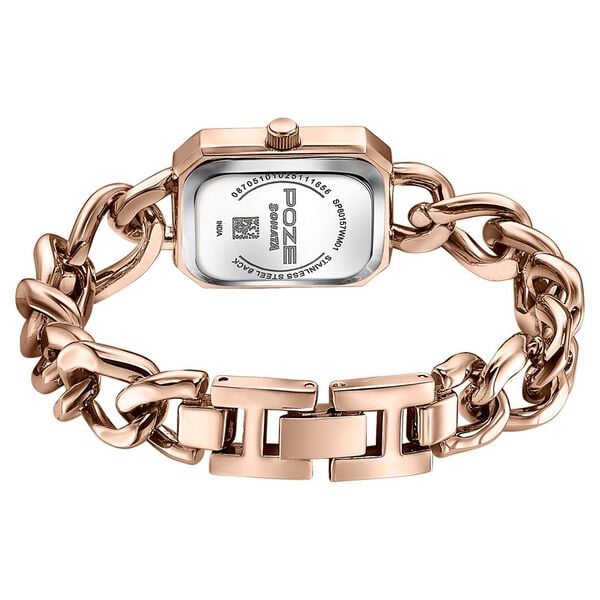 Poze By Sonata Quartz Analog Rose Gold Dial Rose Gold Metal Strap Watch For Women - image number 6