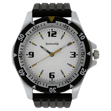 SF Quartz Analog White Dial Watch for Men