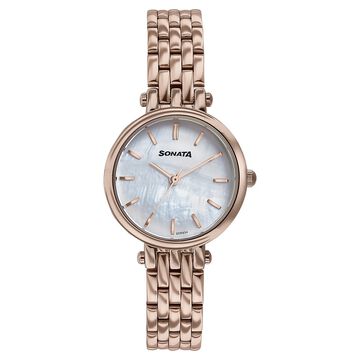 Sonata Wedding Edit Quartz Analog Off White Dial Stainless Steel Strap Watch For Women