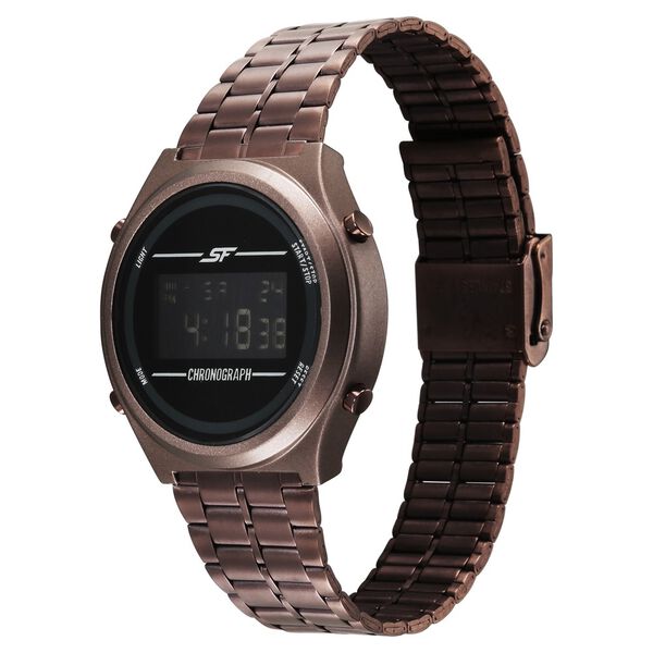 SF CirQle Digital Dial Brown Stainless Steel Strap Watch For Men - image number 2