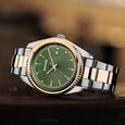 Sonata Festive Quartz Analog with Date Green Dial Metal Strap Watch For Men