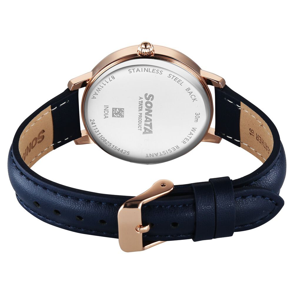 Buy Online Sonata Festive Quartz Multifunction Blue Dial Leather