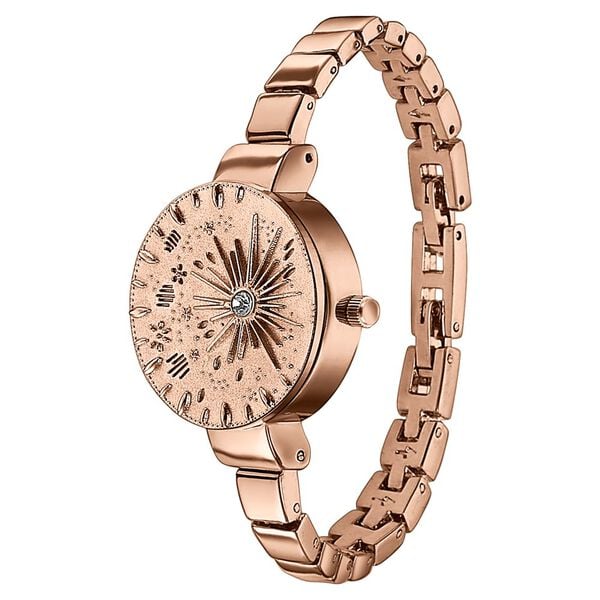Poze Poze Quartz Analog Pink Dial Rose Gold Metal Strap Watch For Women - image number 4