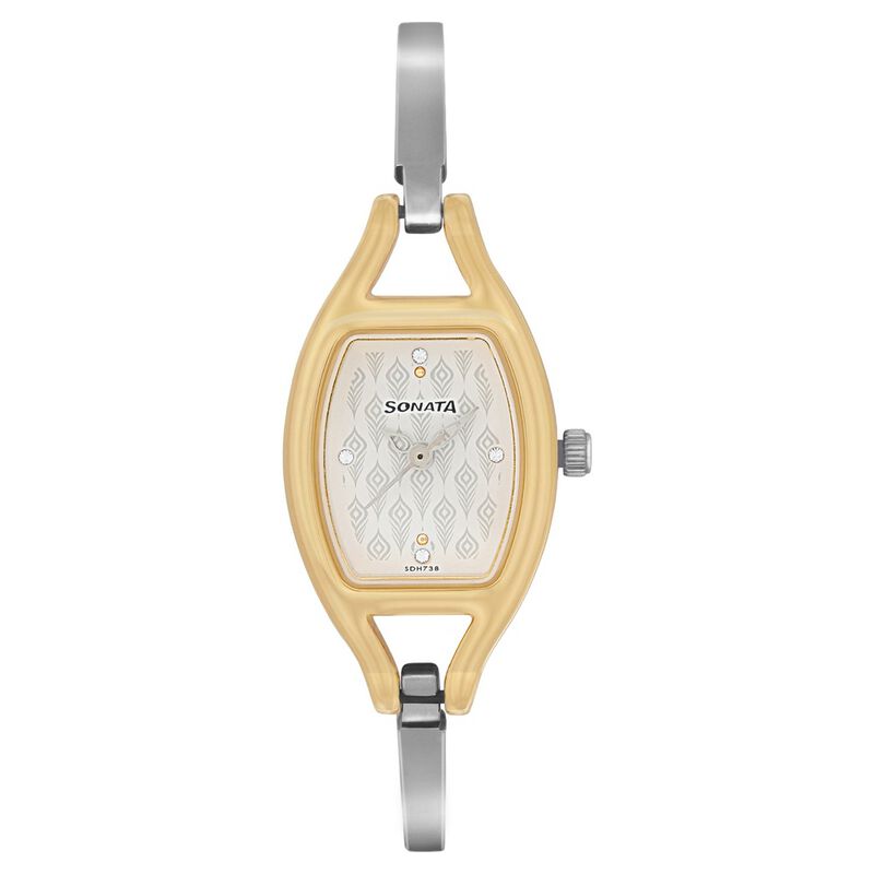 Sonata Pankh White Dial Women Watch With Metal Strap - image number 0