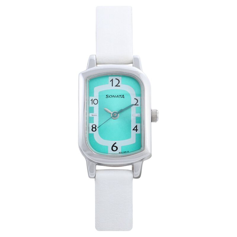 Sonata Quartz Analog Green Dial Leather Strap Watch for Women - image number 0