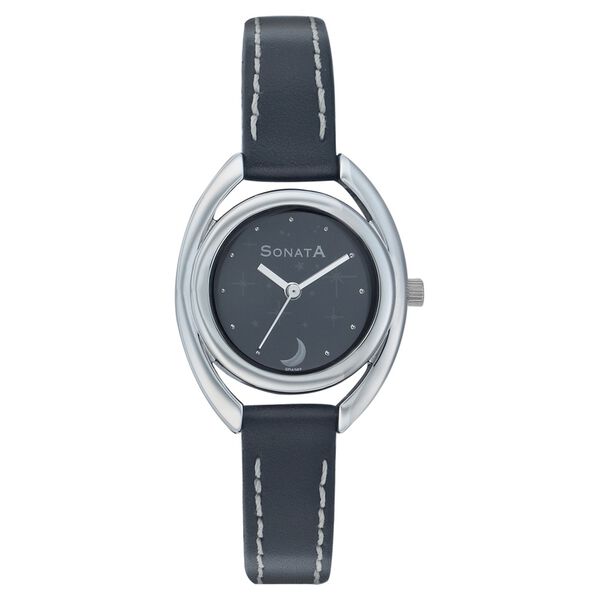 Sonata Quartz Analog Black Dial Strap Watch for Women - image number 0
