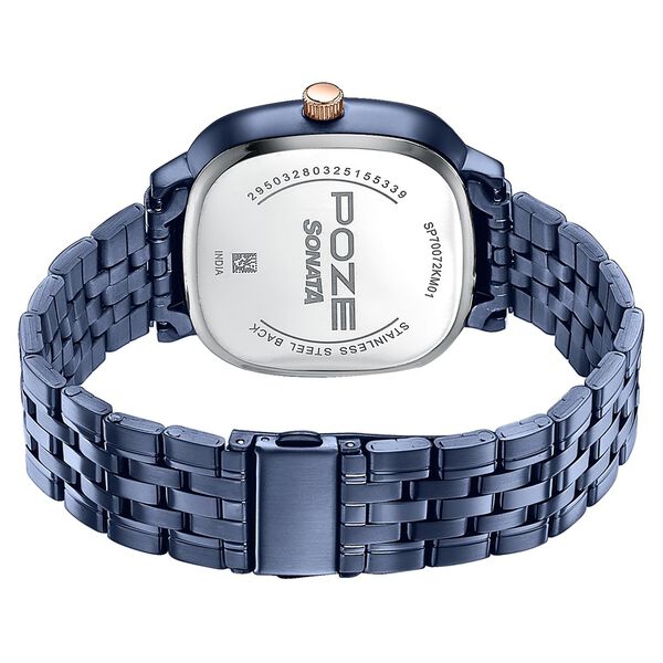 Sonata Poze Quartz Analog Blue Dial Blue Colour Stainless Steel Strap Watch For Men - image number 6