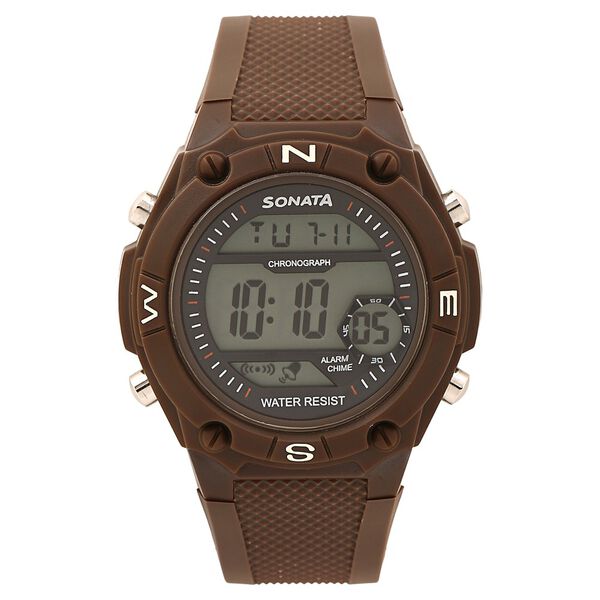 SF Digital Dial Brown Plastic Strap Watch for Men - image number 0