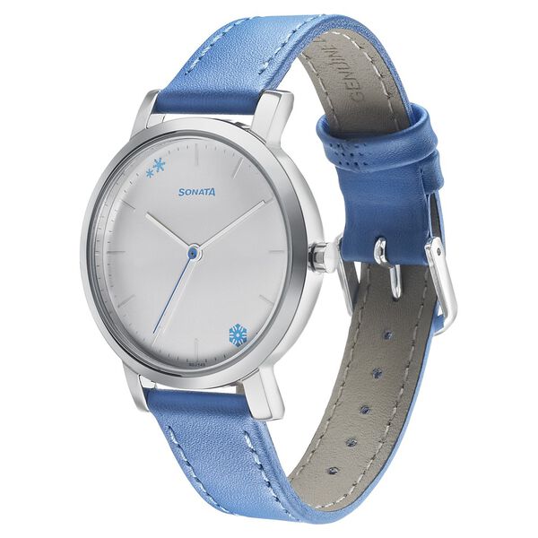 Sonata Play Silver Dial Women Watch With Leather Strap - image number 1