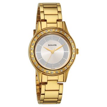 Sonata Quartz Analog Silver Stainless Steel Strap for Women