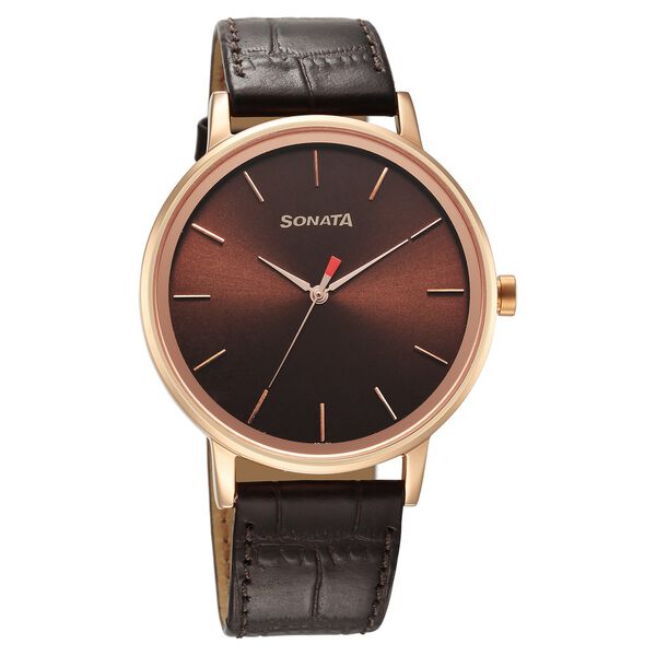 Sonata Utsav Quartz Analog Brown Dial Watch for Men - image number 0