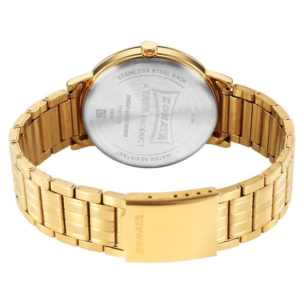 Sonata Utsav Quartz Analog Champagne Dial Watch for Men - image number 3