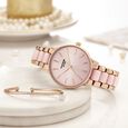 Sonata Poze Quartz Analog Black Dial Black | Rose Gold Color Metal With Crystal Strap Watch For Women