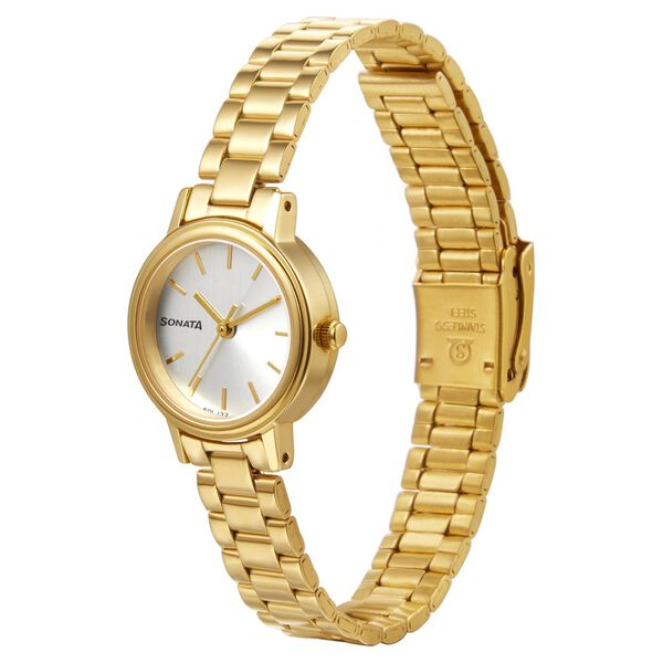Sonata Essentials White Dial Women Watch With Stainless Steel Strap - image number 1