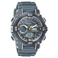 SF Quartz Analog Digital Blue Dial PU Strap Watch for Men