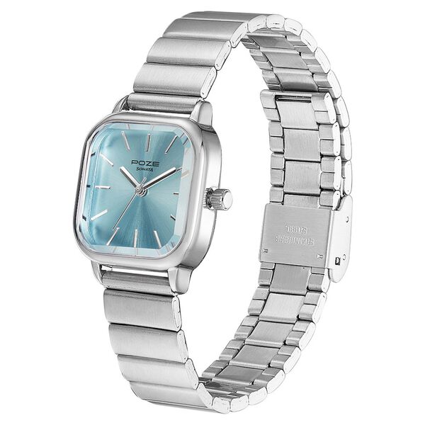 Poze by Sonata Quartz Analog Blue Dial Stainless Steel Strap Watch for Women - image number 2