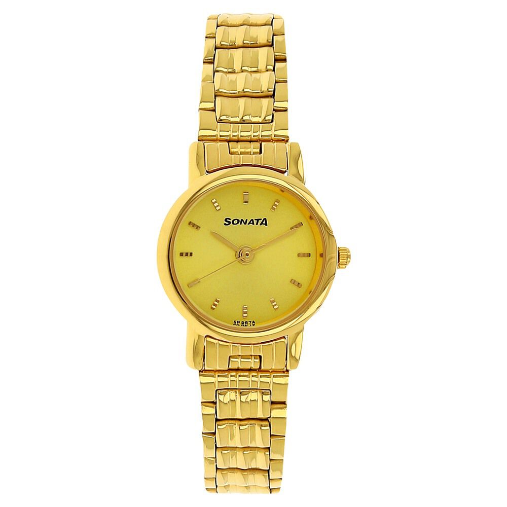 Sonata watch sale golden