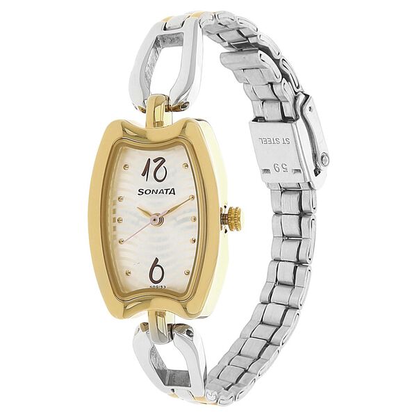 Sonata Quartz Analog Silver Dial Stainless Steel Strap Watch for Women - image number 1