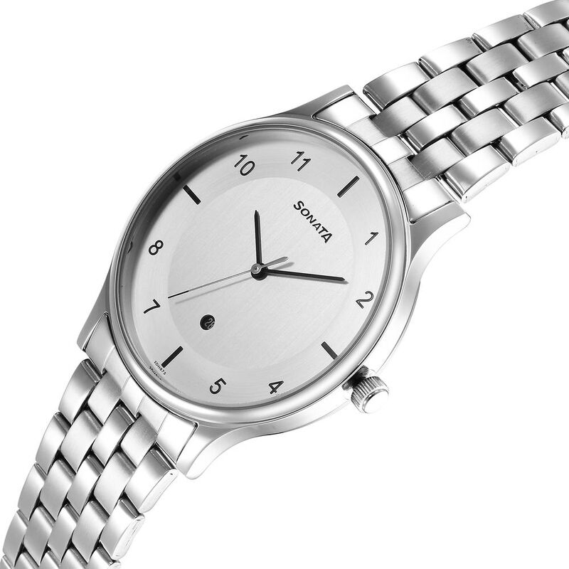 Sonata Quartz Analog with Date Silver Dial Watch for Men - image number 2