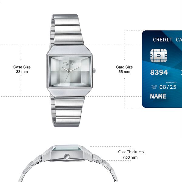 Poze By Sonata Quartz Analog Silver Dial Silver Stainless Steel Strap Watch - image number 3