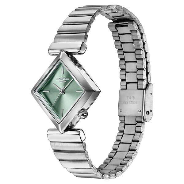 Poze By Sonata Quartz Analog Green Dial Silver Metal Strap Watch For Women - image number 4
