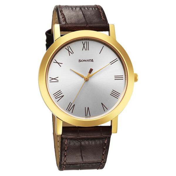 Sonata Utsav Quartz Analog Silver Dial Watch for Men - image number 0