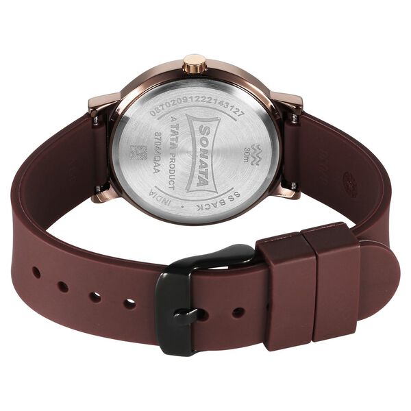 Sonata Essentials Brown Dial Polyurethane Strap Watch for Women - image number 3