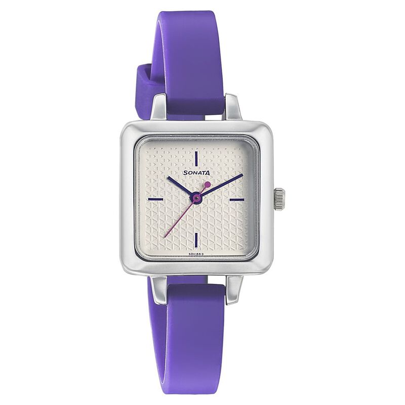 Sonata Splash Silver Dial Women Watch With Silicone Strap - image number 0