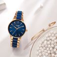Sonata Poze Quartz Analog Black Dial Black | Rose Gold Color Metal With Crystal Strap Watch For Women