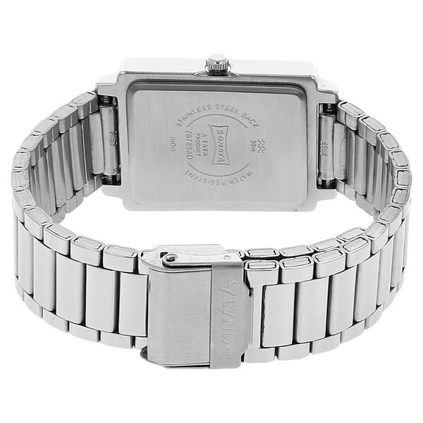 Sonata Quartz Analog Black Dial Stainless Steel Strap Watch for Men - image number 3