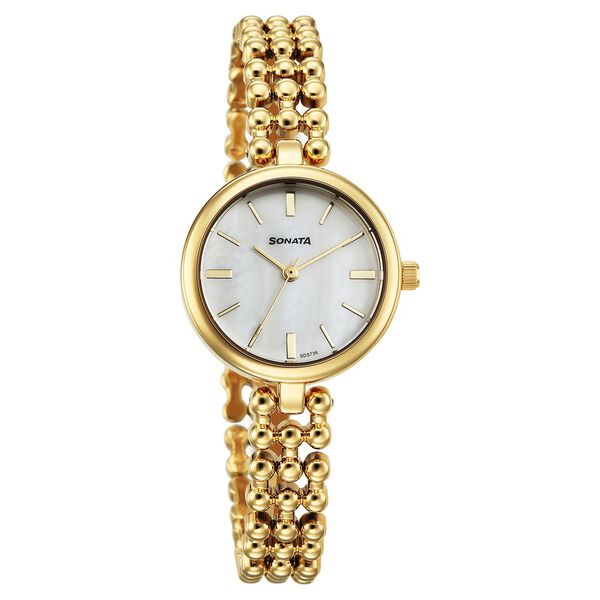 Sonata Festive Quartz Analog White Dial Metal Strap Watch For Women - image number 0