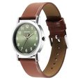 Sonata Classic Quartz Analog Green Dial Brown Leather Strap Watch for Men - image number 1