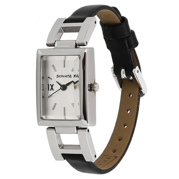 Sonata Quartz Analog White Dial Leather Strap Watch for Women - image number 1